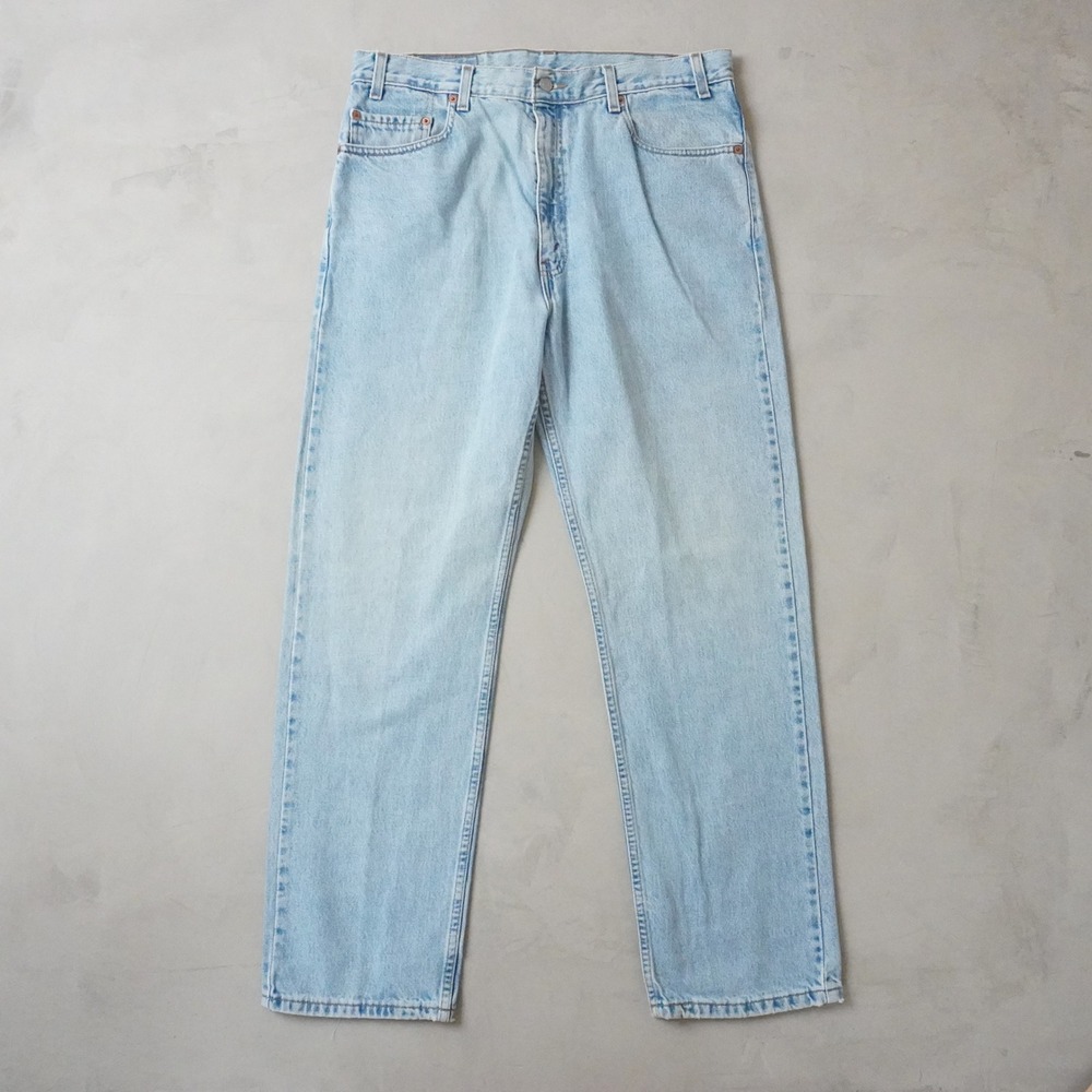 Vintage Levis 505 Jeans 36x30 Mens Light Wash Regular Fit Straight Leg Denim